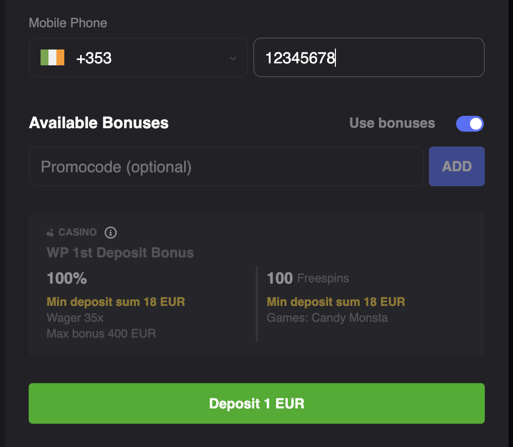 Mirax welcome bonus minimum deposit