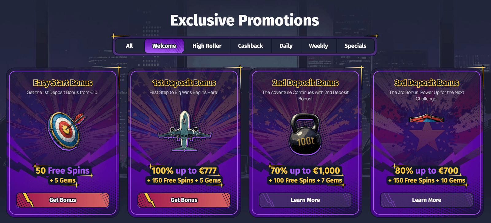 spinlander casino online bonuses