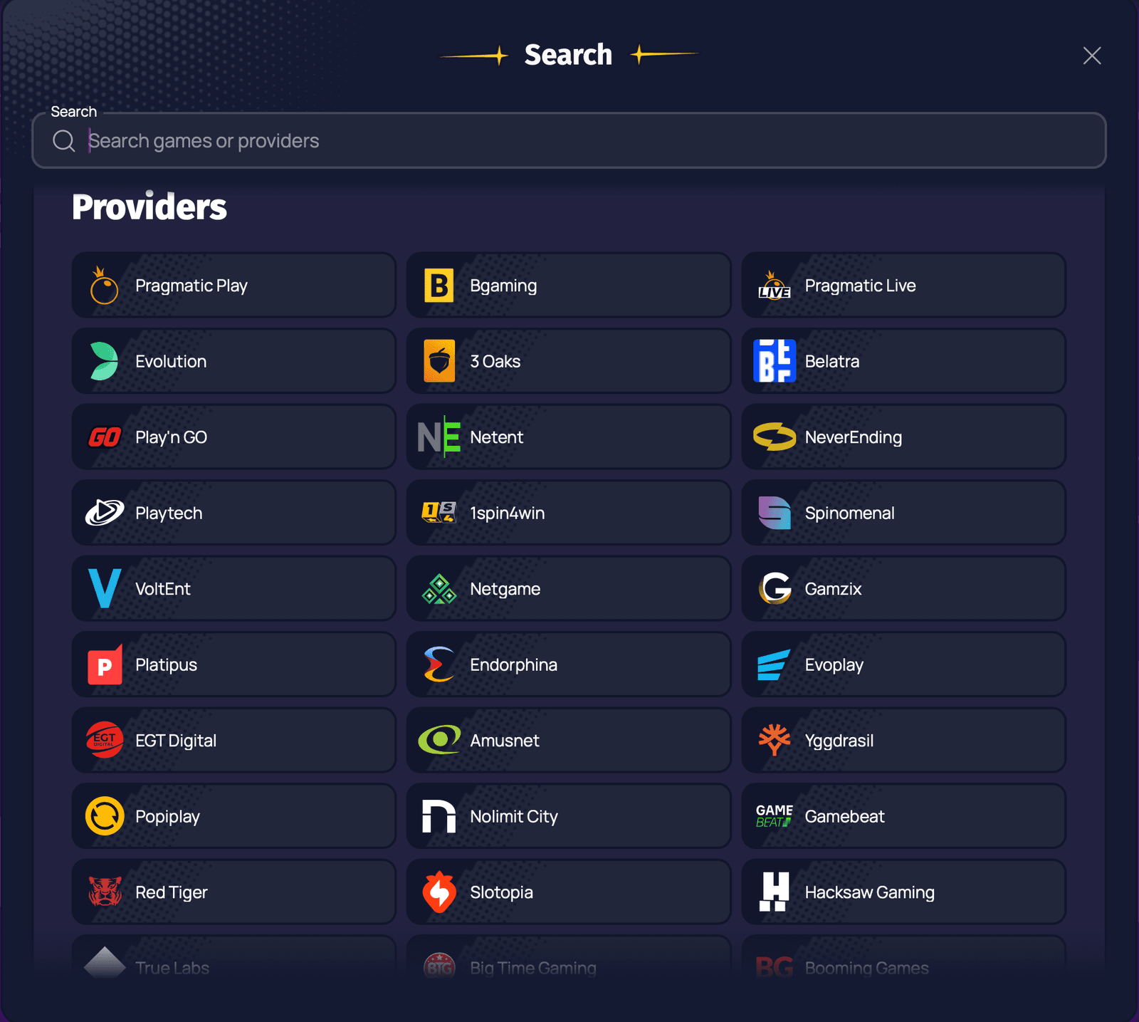 spinlander casino online providers