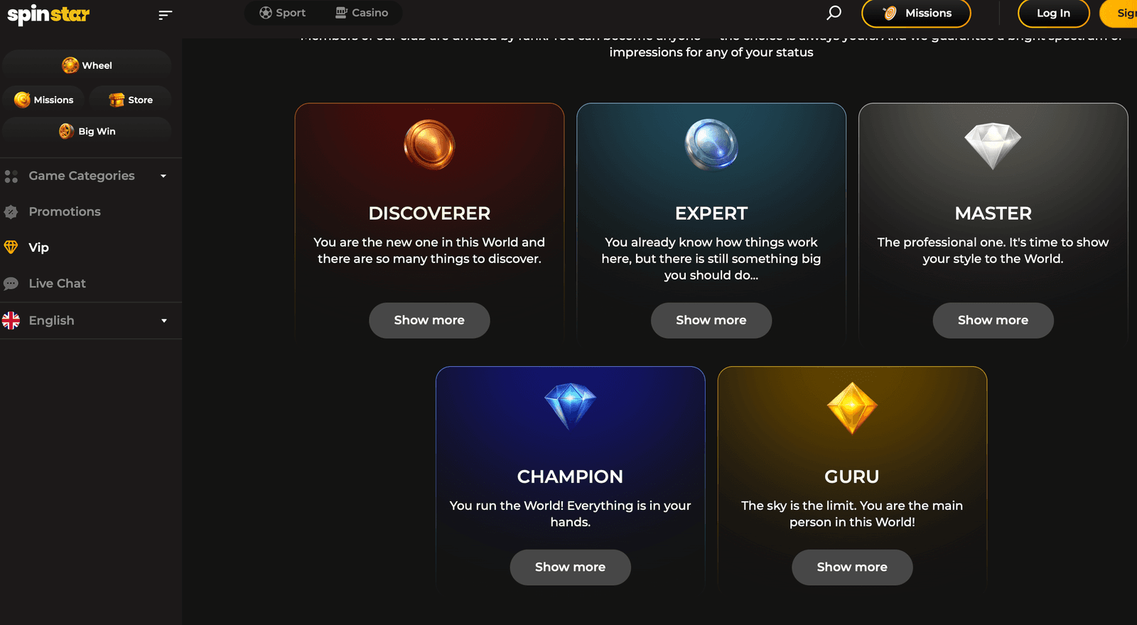 Spinstar casino vip programm
