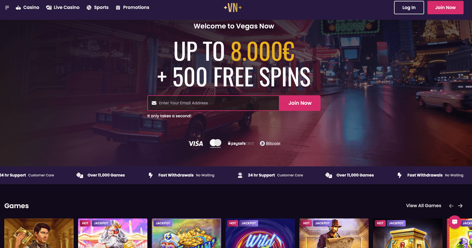Vegasnow casino online