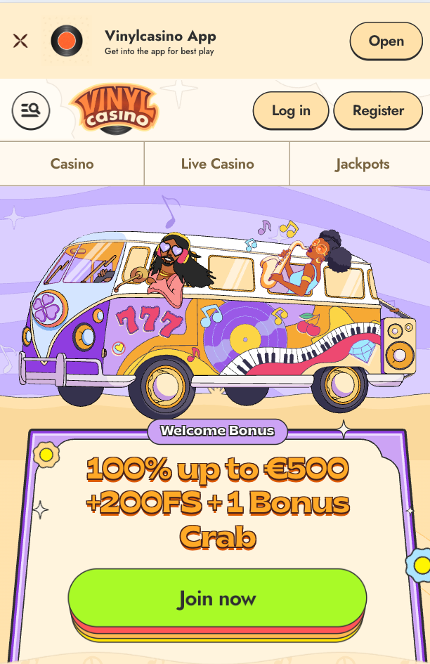Vynil casino mobile version