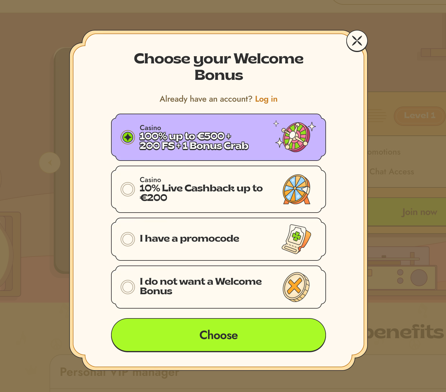 vynil-casino-welcome-bonus-options
