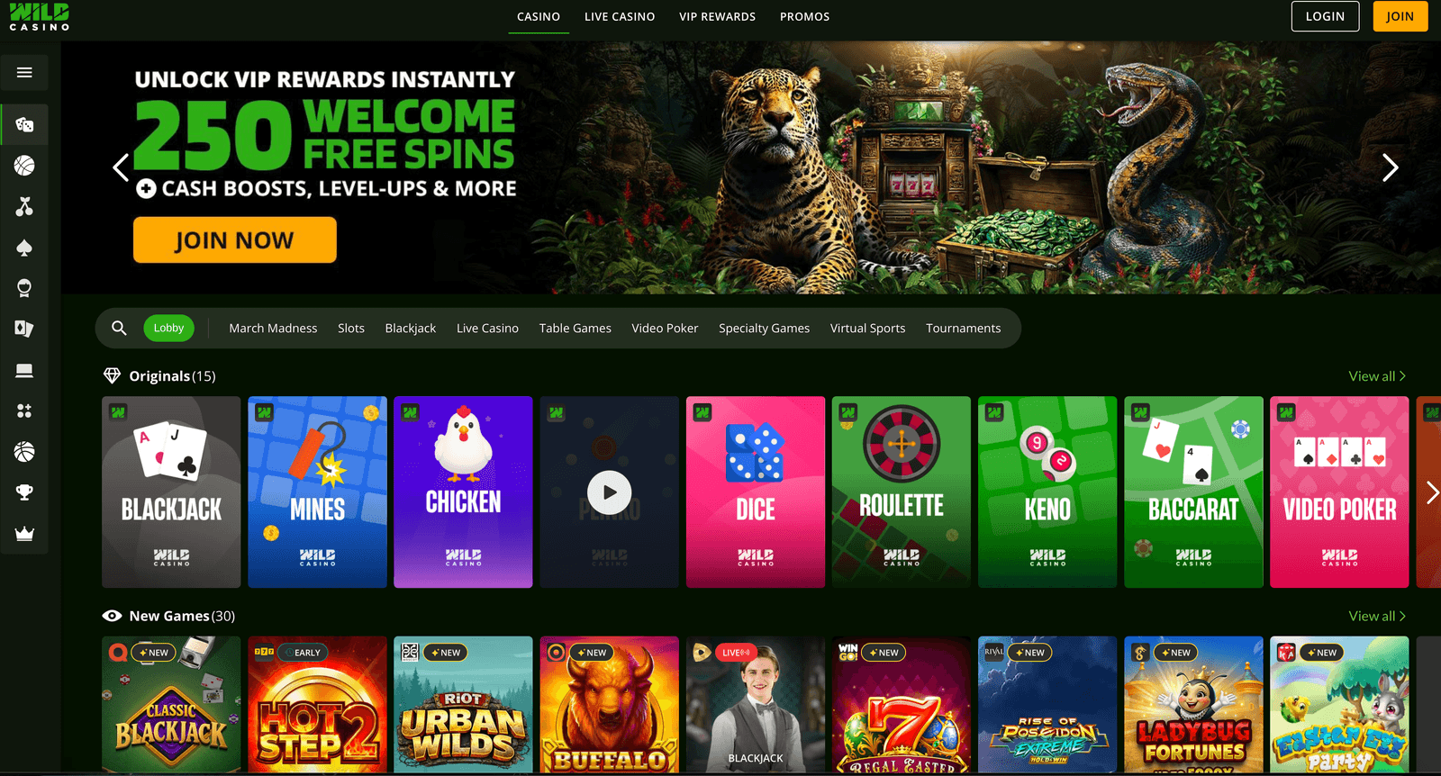 wild casino online