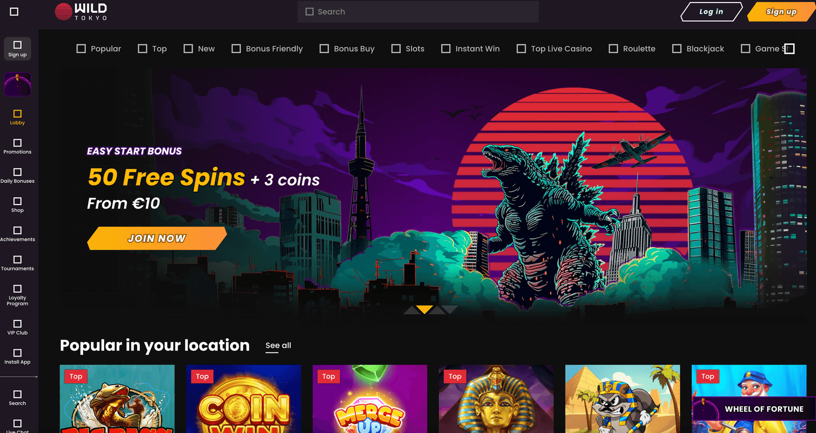 wild tokyo online casino