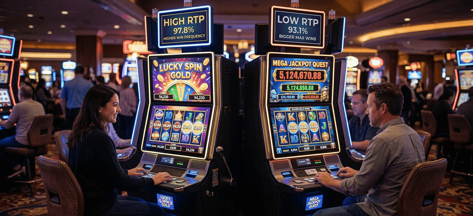 High RPT slots vs Low RTP slots