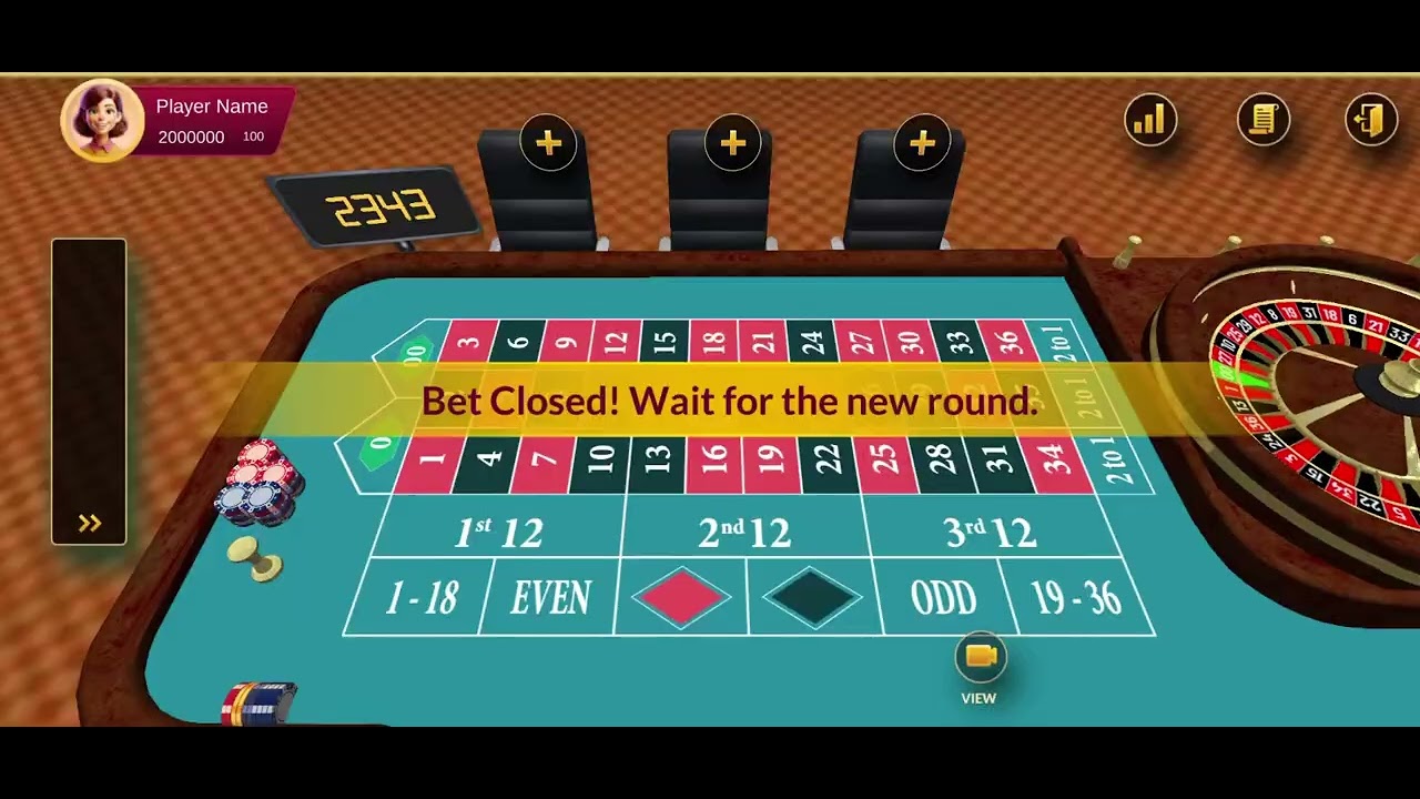 Live roulette casino table