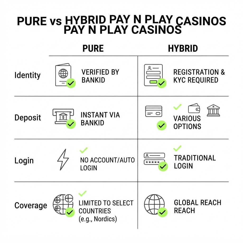 Pure versus hybrid Pay N Play casino models