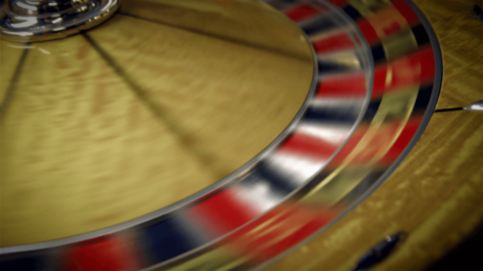 Roulette table spinning with ball
