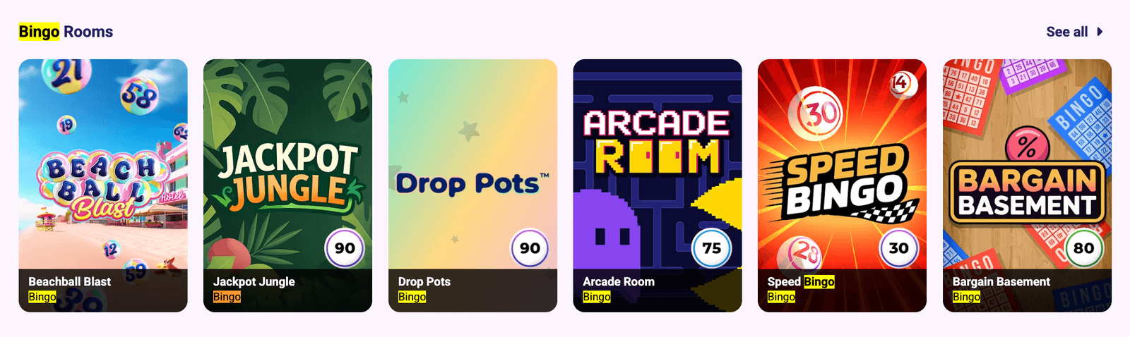 Slotbox bingo rooms