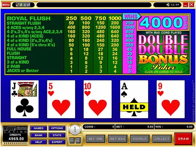 Zodiac casino video poker